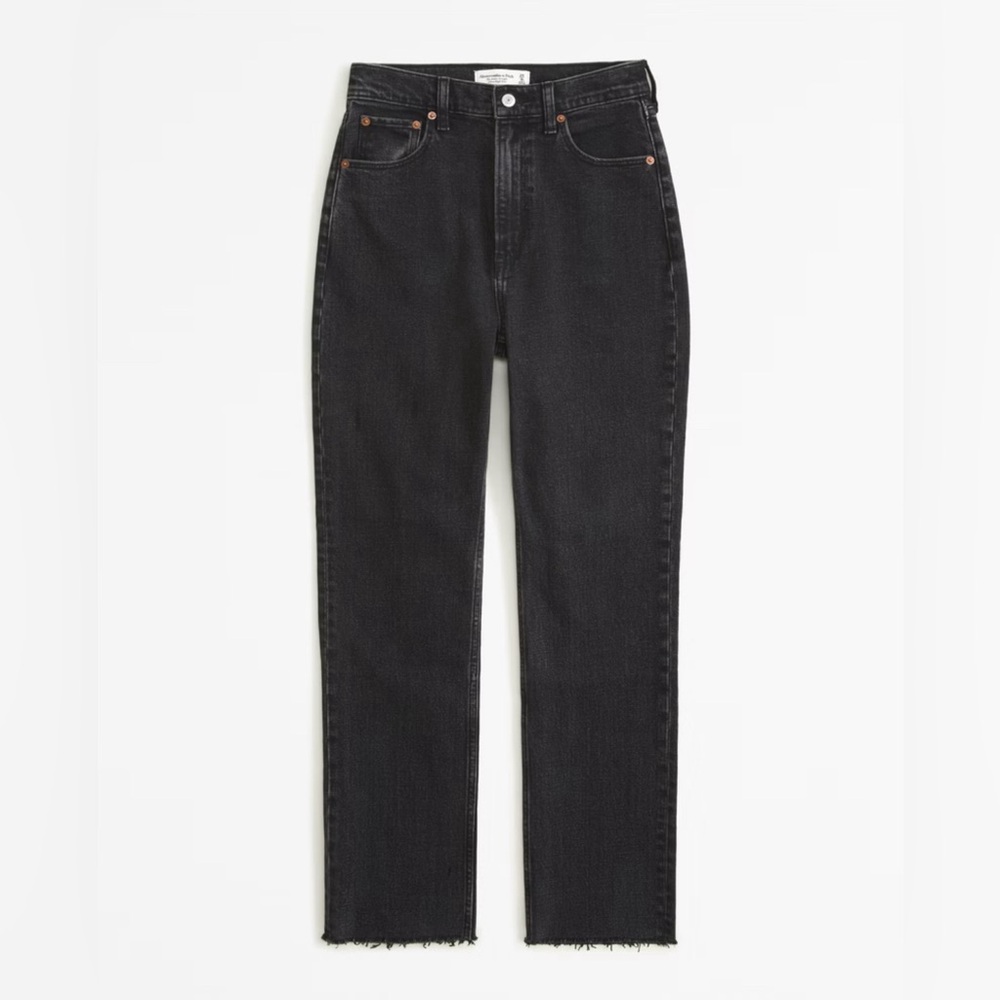 Abercrombie Curve Love Ultra High Rise Ankle Straight Jean